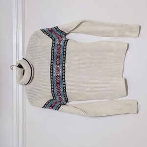 Vtg snowflake turtleneck sweater M